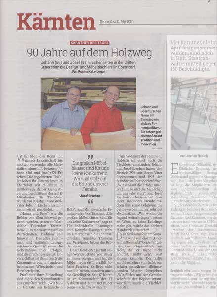 Zeitungsartikel über Erschen